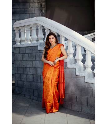 Shraddha Arya Designer Orange Art Silk Saree 4