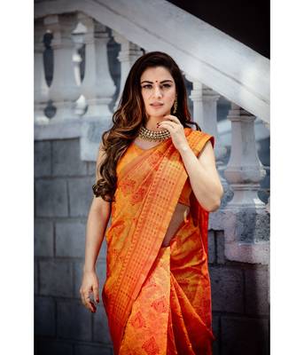 Shraddha Arya Designer Orange Art Silk Saree 5