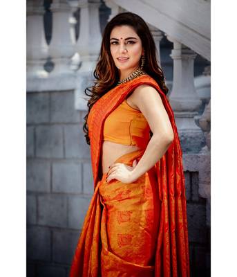 Shraddha Arya Designer Orange Art Silk Saree 7