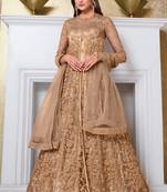 Grey and Gold Embroidered Anarkali