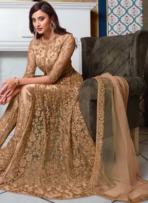 Grey and Gold Embroidered Anarkali 3