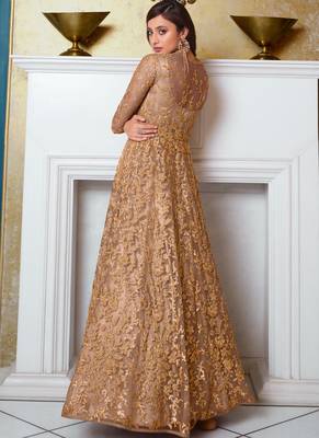 Grey and Gold Embroidered Anarkali 4