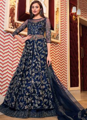 Maroon Heavy Embroidered Anarkali Gown 1