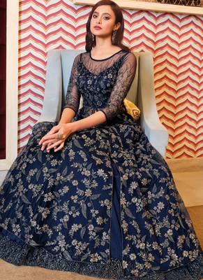 Maroon Heavy Embroidered Anarkali Gown 2