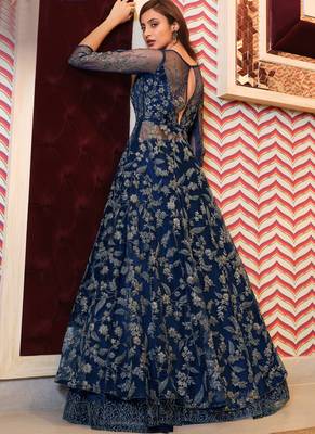 Maroon Heavy Embroidered Anarkali Gown 3