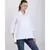 BALI HAI by PASHMA WOMEN'S RUFFLE WHITE SOLID CASUAL SHIRT