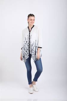 BALI HAI by PASHMA WOMEN'S BEAUTIFUL BLACK AND WHITE PRINT  CASUAL SHIRT
