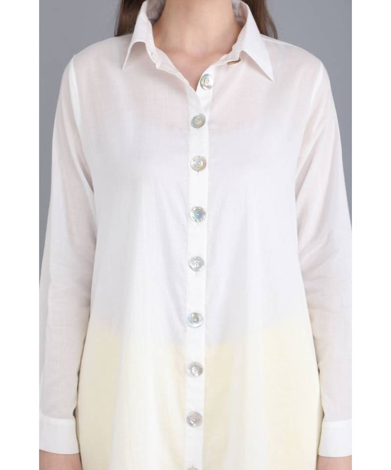 BALI HAI by PASHMA WOMEN'S BEAUTIFUL LONG WHITE CASUAL SHIRT
