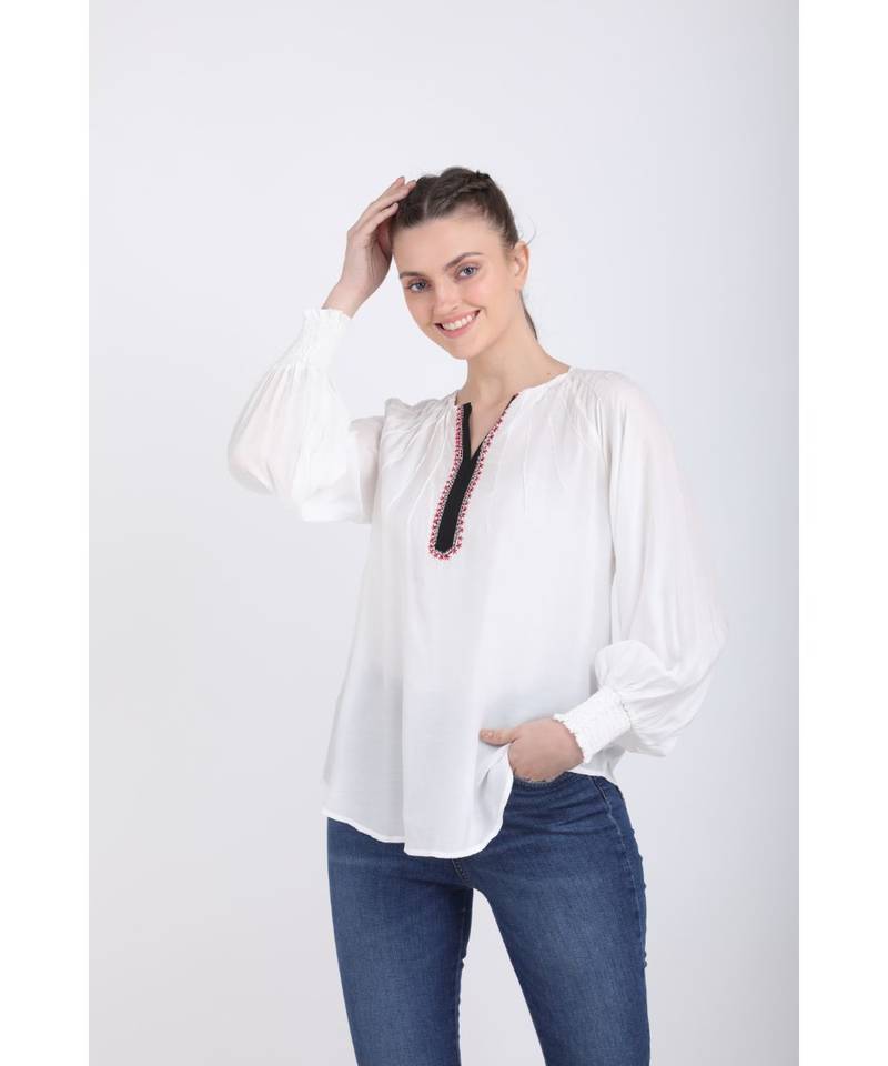 BALI HAI by PASHMA WOMEN'S  WHITE KURTA TOP