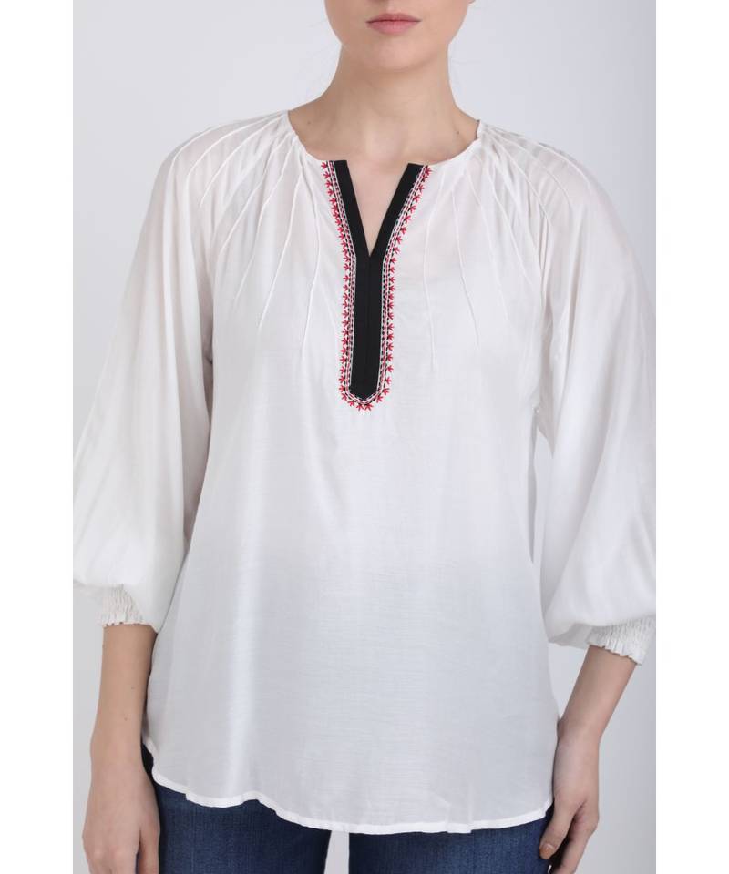 BALI HAI by PASHMA WOMEN'S  WHITE KURTA TOP