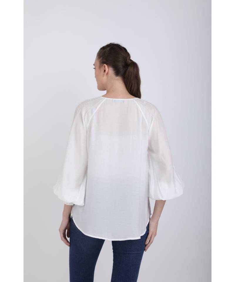 BALI HAI by PASHMA WOMEN'S  WHITE KURTA TOP