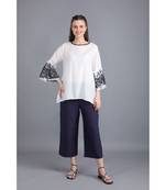 BALI HAI by PASHMA WOMEN'S  COTTON WHITE PRINTED TOP