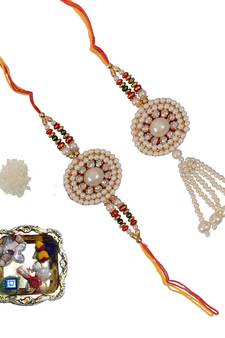 Designer Bhaiya Bhabhi Rakhi Set and Decorative Pooja Plate