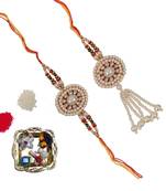 Designer Bhaiya Bhabhi Rakhi Set and Decorative Pooja Plate