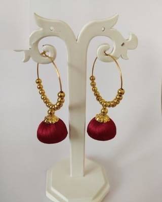 Maroon jhumkas 2