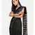 Black Stribe Work Cotton Silk Handloom Saree With Blouse