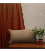 Cotton Blend Beige Patchwork Embroidered With Digital print Cushion cover (12x22 in)