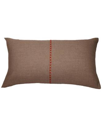 Cotton Blend Beige Patchwork Embroidered With Digital print Cushion cover (12x22 in) 2