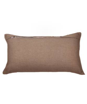 Cotton Blend Beige Patchwork Embroidered With Digital print Cushion cover (12x22 in) 3