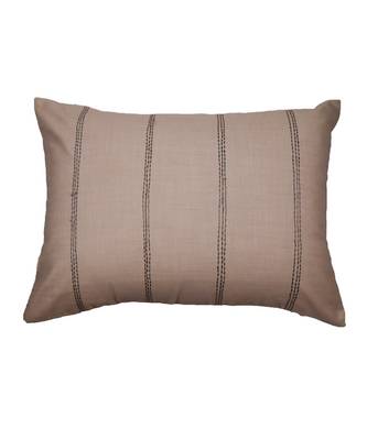 Cotton Blend Beige Embroidered Cushion cover (14x19 in) 2