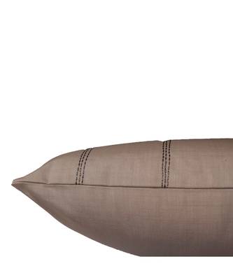 Cotton Blend Beige Embroidered Cushion cover (14x19 in) 4