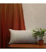 Cotton Blend Blue Self Textured Cushion cover (12x22 in)