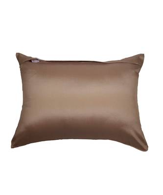 Polyester Beige Embroidered Cushion cover (14X19 in) 3