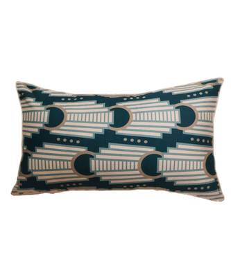 Polyester  Aqua White Digital print Cushion cover (12X20 in) 1