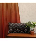Velvet Black Digital print Cushion cover (12X22 in)