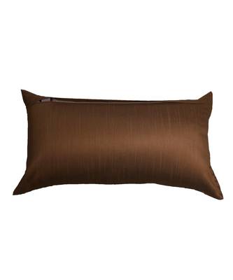 Polyester Blend Gold Hand embroidered Cushion cover (12x22 in) 3