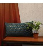 Velvet Green Hand embroidered Cushion cover (12X22 in)