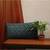 Velvet Green Hand embroidered Cushion cover (12X22 in)