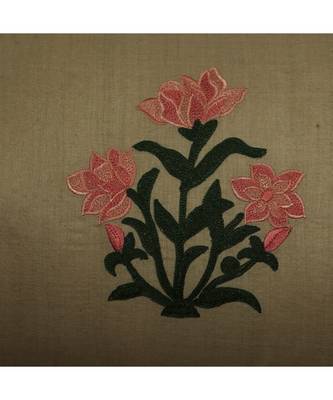 100% Linen  Green Embroidered Cushion cover (12X22 in) 5