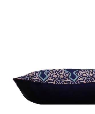 Polyester Blue Digital print With Embroidered Cushion cover (12x12 in) 4