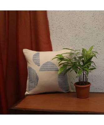 100% Cotton White Embroidered Cushion cover (12x12 in) 1