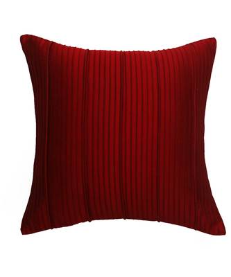 Polyester Red Pintucks With Cord Work Cushion cover (12x12 in) 2