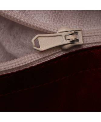 Polyester Red Pintucks With Cord Work Cushion cover (12x12 in) 5