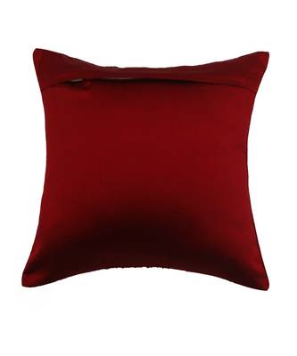 Polyester Red Pintucks With Cord Work Cushion cover (12x12 in) 6