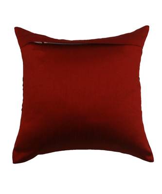 Polyester Orange Hand embroidered Cushion cover (12x12 in) 6