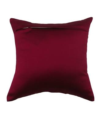 Polyester Purple Hand embroidered Cushion cover (12x12 in) 6