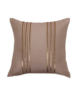 Polyester Off White Hand embroidered Cushion cover (12x12 in) 2