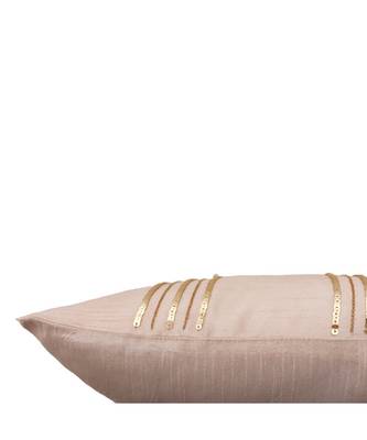 Polyester Off White Hand embroidered Cushion cover (12x12 in) 4