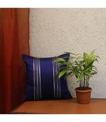 Polyester Blue Hand embroidered Cushion cover (12x12 in)