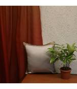 Polyester Silver Hand embroidered Cushion cover (12x12 in)