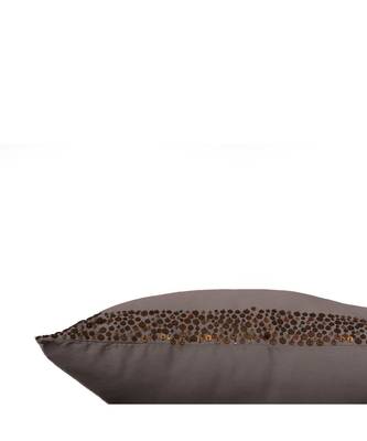 Polyester Silver Hand embroidered Cushion cover (12x12 in) 3