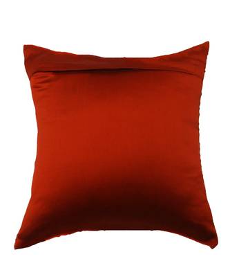 Polyester Orange Hand embroidered Cushion cover (12x12 in) 5