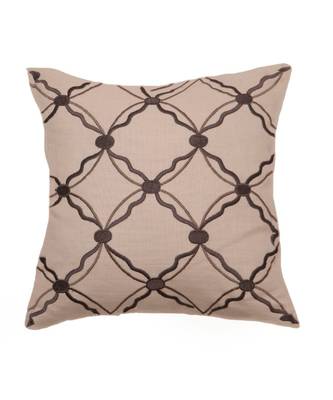 Cotton Linen Off White Embroidered Cushion cover (12x12 in) 2
