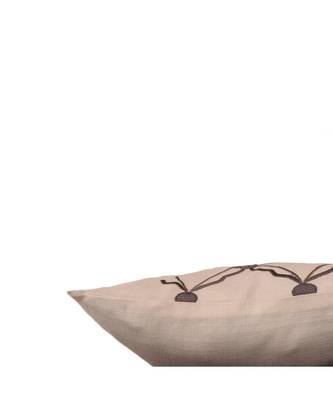 Cotton Linen Off White Embroidered Cushion cover (12x12 in) 4