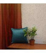 Polyester Turquoise Square Quilted Cushion cover (12x12 in)