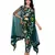 green  drape dress with side slit and golden belt with net cape